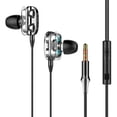 thumbnail image 1 of Audífonos con doble diafragma dinámico, 4 altavoces para sonido Hi-Fi, conector de 3.5mm, aislamiento acústico y diseño cómodo para disfrutar música estéreo. Ideal para iPhone, Xiaomi y Huawei., 1 of 6