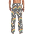thumbnail image 2 of Men's Pajama Bottoms Raccoon Rainbow Men's Cotton Pajama Pants Men's Loose Printed Pajama Pants Casual Pants with Pockets, 2 of 6