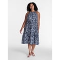 thumbnail image 2 of Time and Tru Women's Braided Neck Midi Dress, Sizes XS-XXXL, 2 of 5