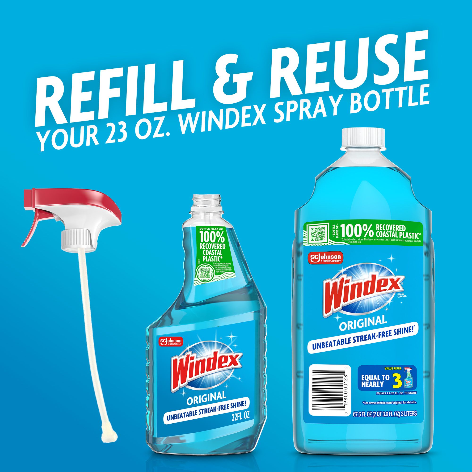 Windex Original Glass Cleaner Refill, 67.6 fl oz photo 3