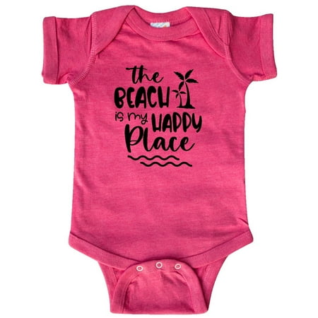 

Inktastic Spring Break the Beach is My Happy Place Gift Baby Boy or Baby Girl Bodysuit