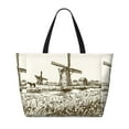 thumbnail image 2 of Fuzoiu Dutch Windmill Print Waterproof Beach Tote Bag for Women Girls with Zipper,Sandproof Pool Swim Bag,Large Capacity Beach Travel Bag for Pool Swim Travel Everyday, 2 of 7