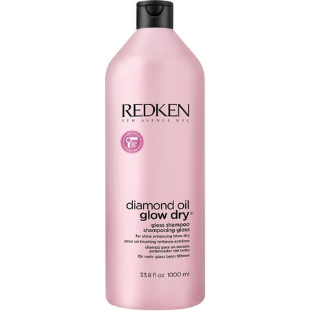 Redken Diamond Oil Glow Dry Gloss Shampoo- 33.8 oz - Pack of 6 with Sleek Comb
