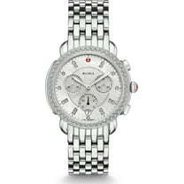 Michele Sidney 117 Diamonds Swiss Chronograph Silver Women's Watch MWW30A000001