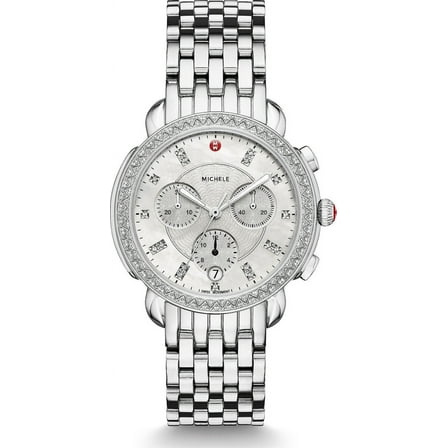 Michele Sidney 117 Diamonds Swiss Chronograph Silver Women's Watch MWW30A000001