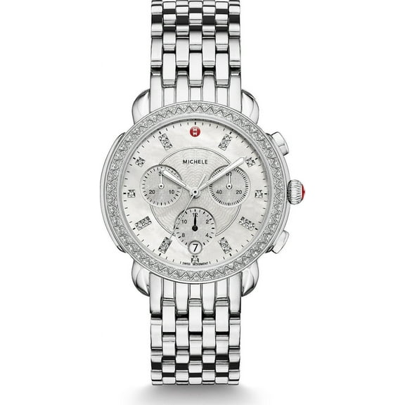 Michele Sidney 117 Diamonds Swiss Chronograph Silver Women's Watch MWW30A000001