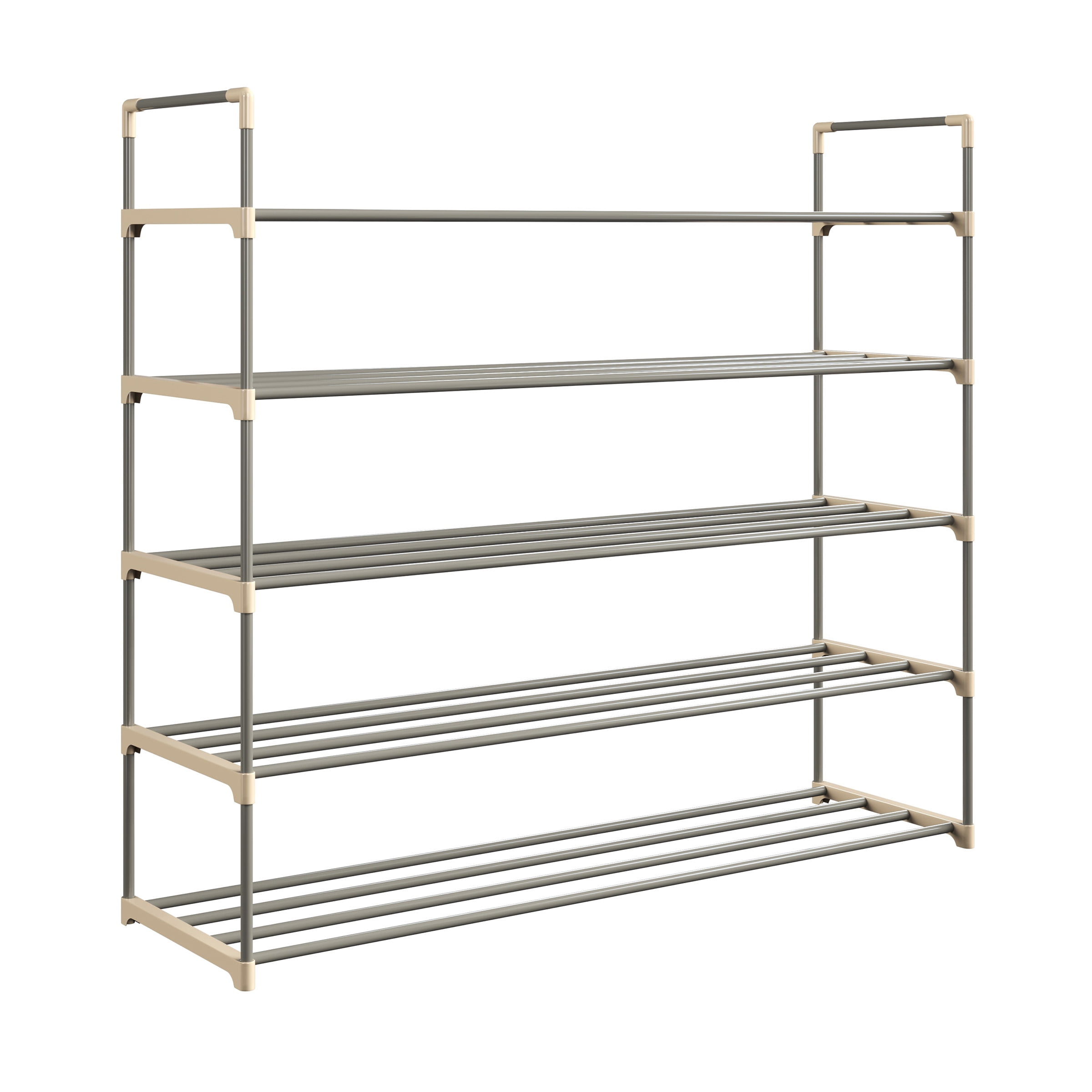 Somerset Home 5-Tier Shoe Rack for 25 Pairs Sneakers, Heels, Boots (Gray)