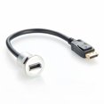 thumbnail image 1 of Generic Displayport 1.2 Male to Female Extension Cable 4K@60Hz DP to DP Flush Dash Panel Mount Converter Threaded Fixed for HDTV Audio, 1 of 1