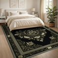 thumbnail image 3 of ODIKA 8'x10' Washable Area Rug Non-Slip Chair-Friendly Mat Botanical Scrolls Frame Scroll Border Boho Vintage Snake Forest Refined for Dining Room, Large Office, Lounge, 3 of 7