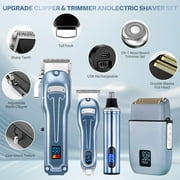 Cordless Hair Clippers And Shaver Set Rechargeable Hair Grooming Kit For Head, Nose, Beard, Body