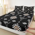 thumbnail image 3 of Homewish Retro Bull Skull Bed Sheets,Boho Tribal King Sheets,Black Brown Sheet Set For Boys Kids,Breathable Home Decor,4-Piece, 3 of 7