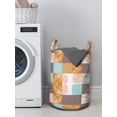 thumbnail image 3 of Abstract Laundry Bag, Leaves Horizontal and Vertical Stripes Layout, Hamper Basket with Handles Drawstring Closure for Laundromats, 13" x 19", Multicolor, by Ambesonne, 3 of 4