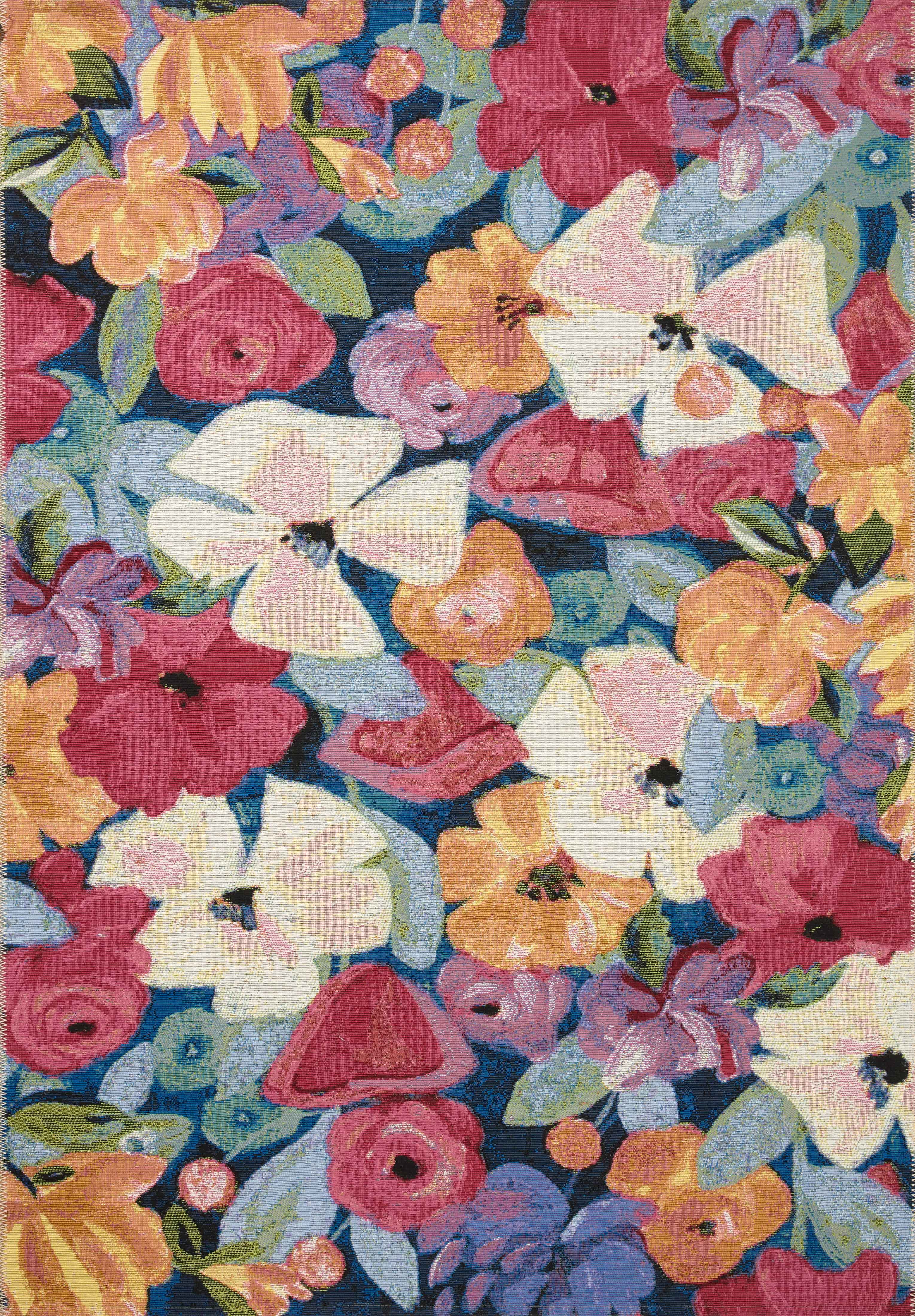 Loloi Botanical Navy / Multi 18" x 18" Sample Area Rug