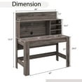 thumbnail image 2 of Gymax Home Office Computer Desk Study Table Writing Workstation Hutch Cable Hole Oak, 2 of 10