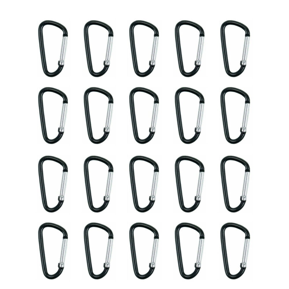US 2040 Pc D Shape Aluminum Carabiner Clips Spring Camping Snap Hook