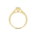 thumbnail image 5 of AFFY Round Cut White Natural Diamond Oval Promise Ring in 10k Yellow Gold (0.2 Cttw), 5 of 7