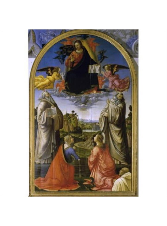 Christ in Glory Among the Saints 1492 Domenico Ghirlandaio 1449-1494 Florentine Tempera on Board Pinacoteca Volterra Italy Poster Print - 18 x 24 in.