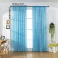thumbnail image 4 of Curtains Snowflake Sheer Curtains Cute Snow Print Voile Drapes for Living Room Bedroom Privacy Light Diffusing Window Curtain Rod Pocket, 4 of 4