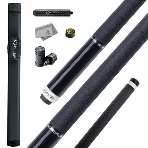 KONLLEN Carbon Fiber Pool Cue Stick with 12.5mm black Low Deflection Hand-Made Inlay Billiard Cue