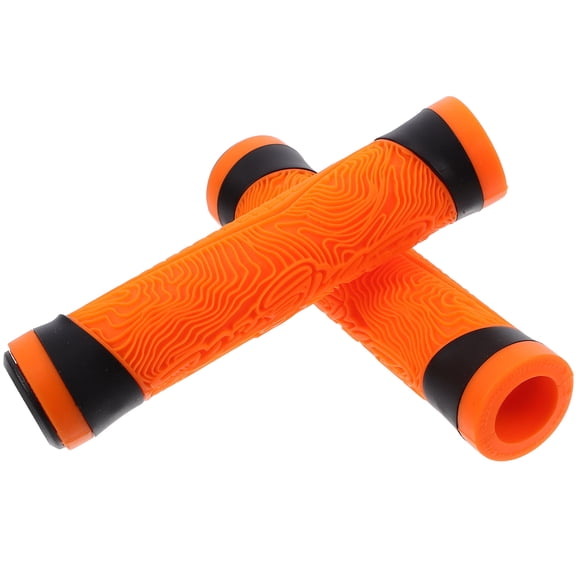 HINTRMENT 1 Pair Orange Silicone Cycling Grips Bike Handlebar Grips Cylindrical Shock Proof Anti Slip
