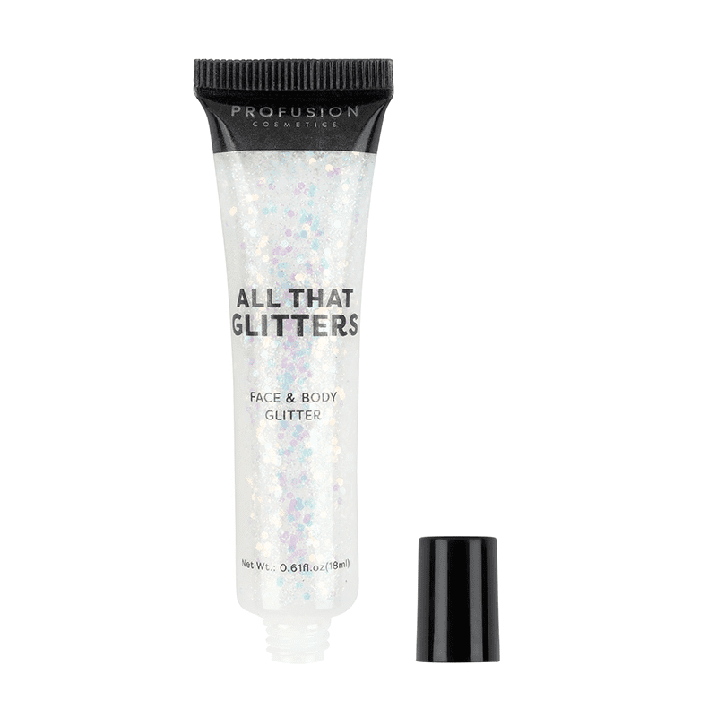 Profusion Cosmetics All That Glitters Face and Body Glitter, Long-Wearing Formula for Dazzling Looks, Festie Bestie