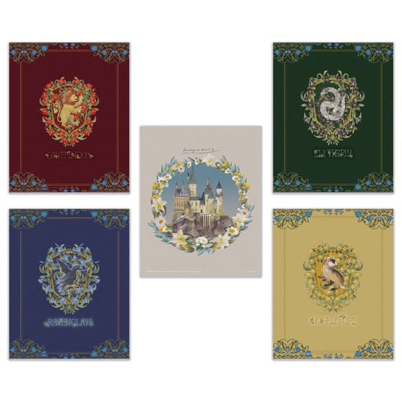 Harry Potter (Magical World - Floral Collection) TrendyPrint™ Wall Art Set of Five TP08100713
