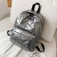 thumbnail image 4 of Fashion Women Solid Color Zipper Backpack Waterproof Shoulder Bag Travel Bag, 4 of 5
