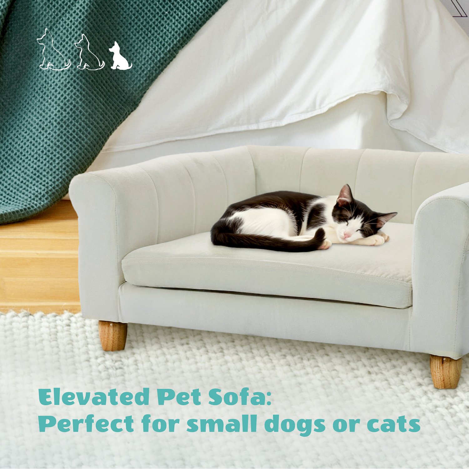 Critter Sitters 33-in Faux Suede Durable Washable Pet Bed for Small & Medium Sized Cats & Dogs in Cream, CSPETBED11-CRM