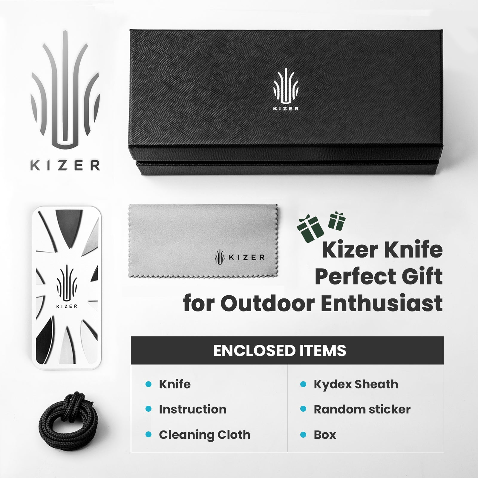 Kizer Cobbler Fixed Blade Knife D2 Blade D2 Handle Pocket Knife 1057A1