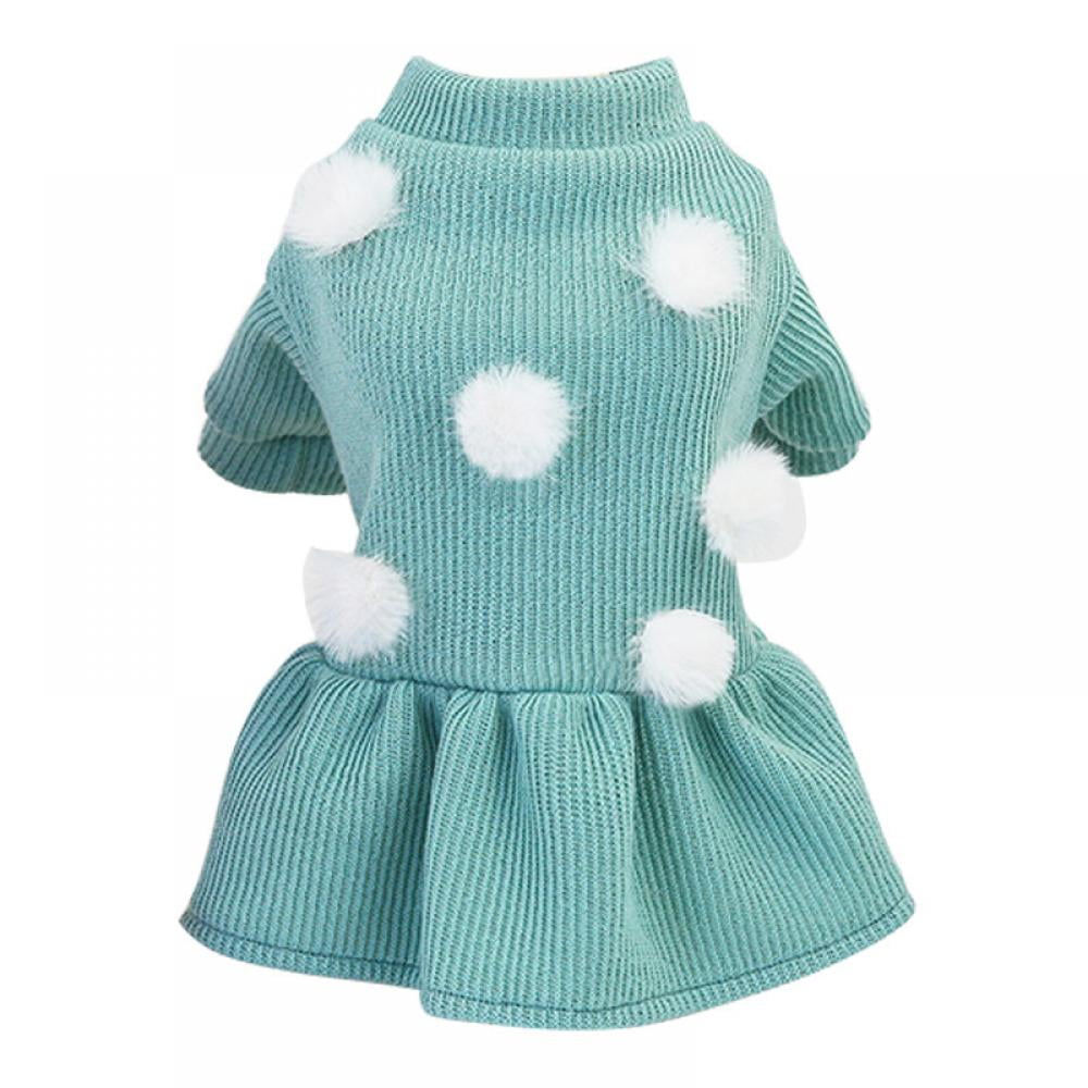 Dog Autumn Winter Warm Dress Pet Knit Romper Fashionable Sweater Skirt