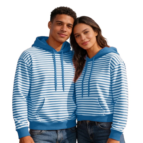 oqasdz Men's Sweatshirts Festival Striped Long Sleeve Hooded Pullover with Front Pocket Holiday Streetwear Versatile Casual Outdoor