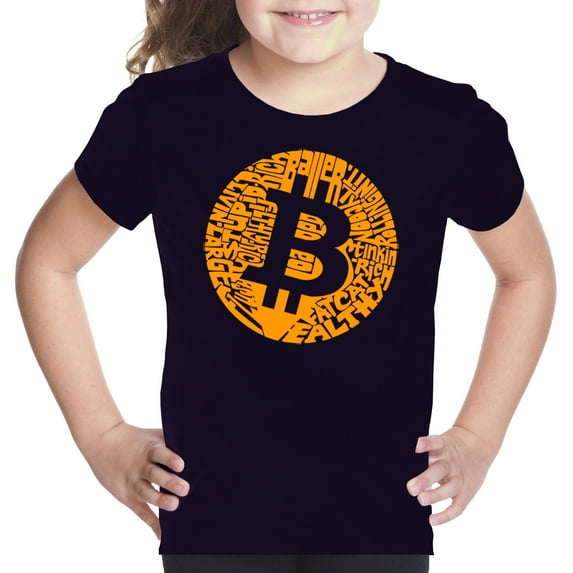 Girl's Word Art T-shirt - Bitcoin