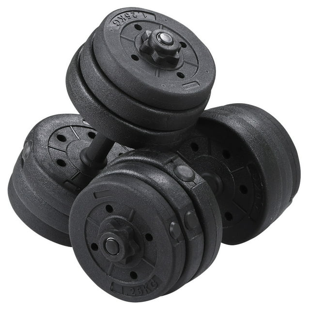Yaheetech Ensemble d'Haltères Réglables de 44 Lb pour Gym à Domicile, Noir