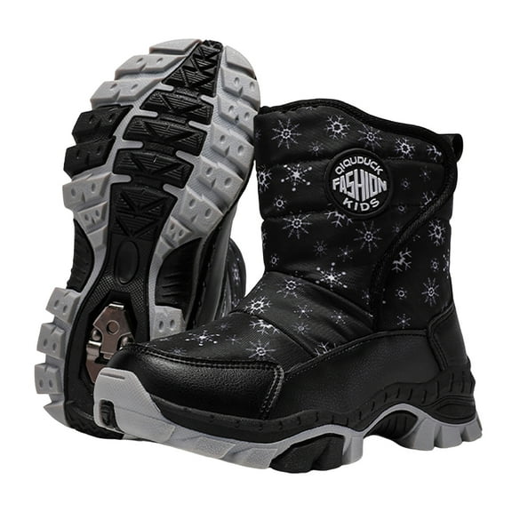 Toddler Snow Boots Boys Girls Waterproof Fleece Lined Winter Booties Insulated Non Slip Warm Outdoor Shoes for Little Big Kids