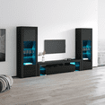 thumbnail image 3 of Milano Set 200-BK-BK Modern Wall Unit Entertainment Center, 3 of 5