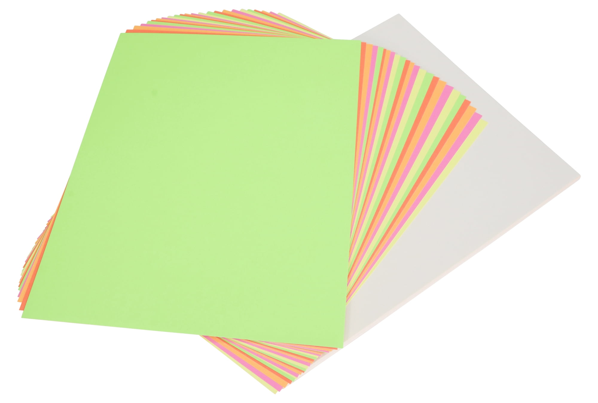 School Smart Poster Board, 11 x 14 Inches, White/Assorted Neon Colors, Pack of 50