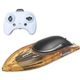 thumbnail image 1 of Graflsoa High-Speed 2.4G Phantom Remote Control Boat with LED Lights, Auto Flip Reset, and Dual Motors (Transparent Yellow, Single Battery) – Perfect Gift for All Ages, 1 of 7