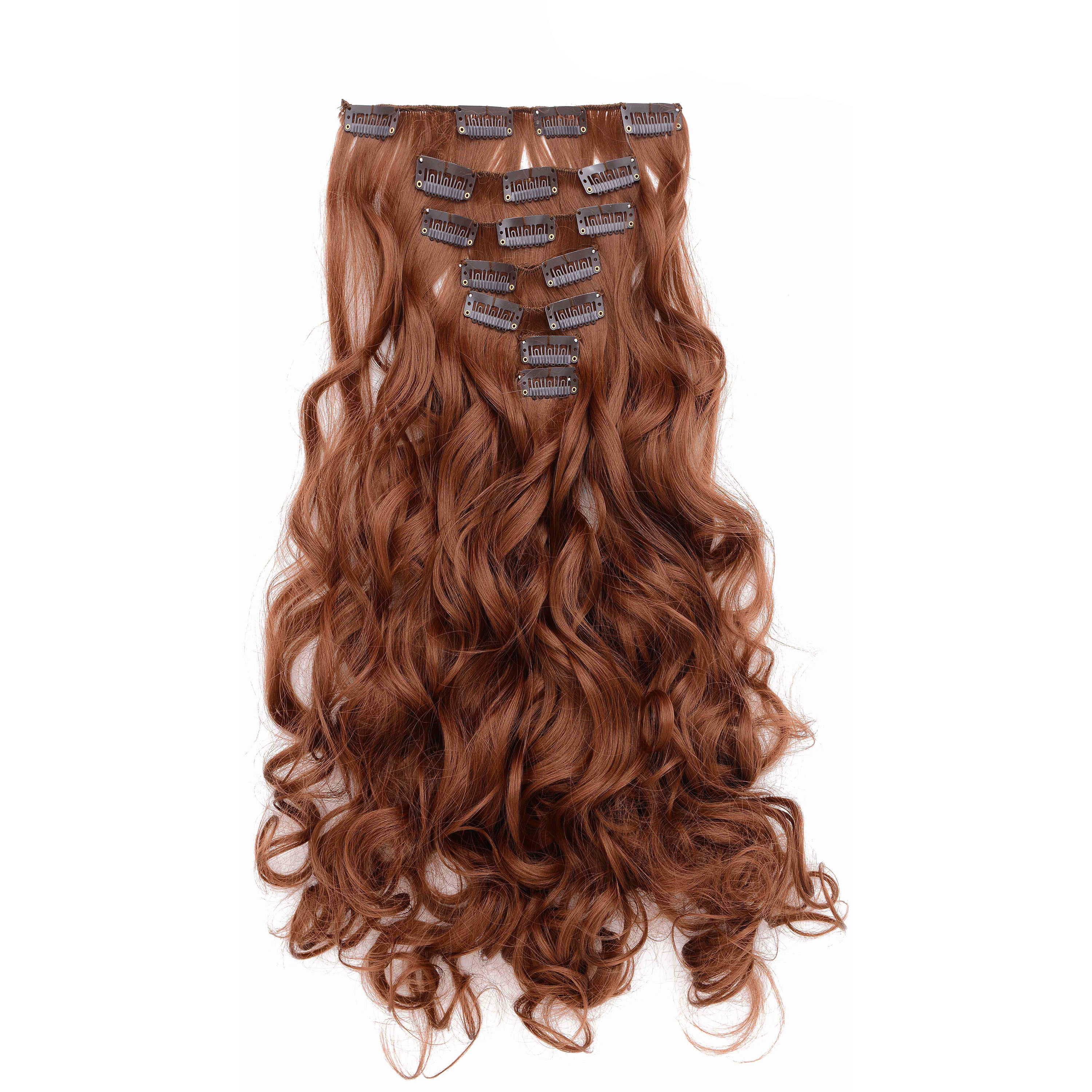 20" Curly Full Head Clip in Synthetic Hair Extensions 7pcs 140g (30