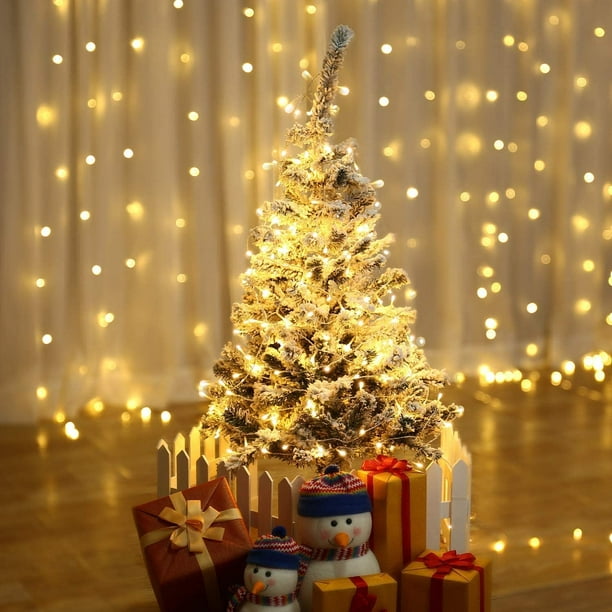 20m 200 LED Guirlande Lumineuse Décorations de Noël Blanc Chaud Étanche Guirlande  Lumineuse Alimenté par Secteur avec 8 Modes pour Extérieur/Jardin/Fenêtre