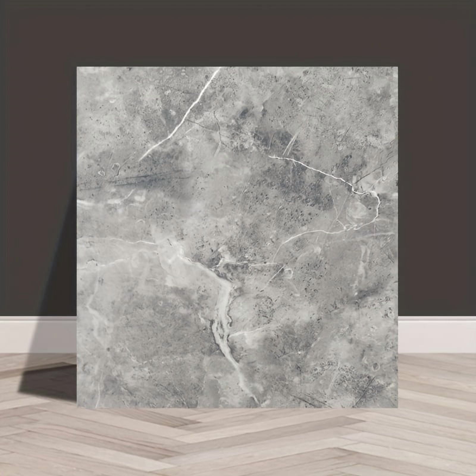 30PCS Marble Peel & Stick Backsplash Wall Tiles, Peel Stick Tile, PVC Foam Wall Panels for Kitchen,Bathroom,Living Room - Silver&Gray