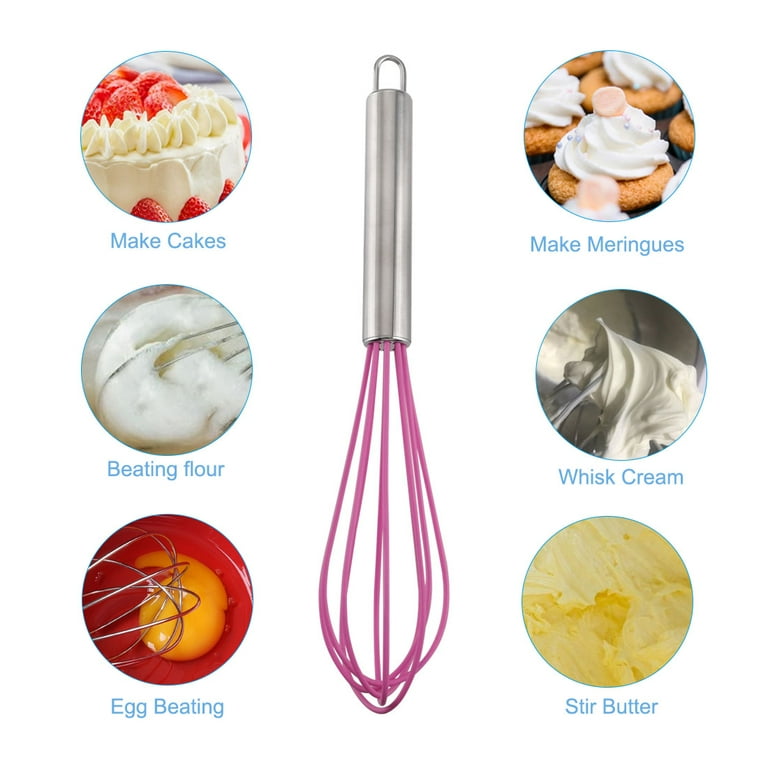  Collapsible Silicone Whisk for Blending Beating