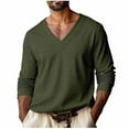 thumbnail image 2 of Yaoyar Mens Henley Long Sleeve Shirts Fall Lightweight Sweatshirts Casual V Neck Slim Fit Pullover T-Shirt, 2 of 6