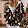 thumbnail image 2 of larppty Womens Zip Up Christmas Hoodies Oversized Fall Outfits 2025 Drawstring Zipper Hoodie Y2K Casual Loose Fit Long Sleeve Hoodies (Dark Gray, M), 2 of 7