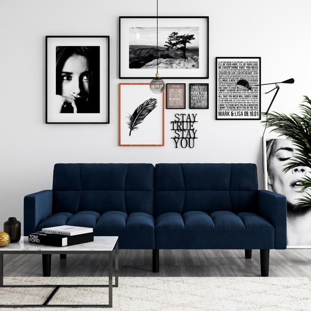 DHP Harper Sofa Bed, Blue