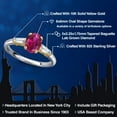thumbnail image 2 of Gem Stone King 925 Silver and 10K Yellow Gold Red Created Ruby and Lab Grown Diamond Engagement Ring for Women | 1.65 Cttw | Oval 8X6MM | Gemstone July Birthstone | Size 9, 2 of 6