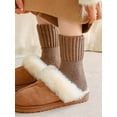 thumbnail image 3 of 5 Pairs Womens Solid Mid-Calf Socks, Casual Soft Comfy Warm Socks for Fall & Winter, Women's Socks for Daily Wear, 3 of 7
