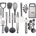 thumbnail image 1 of Lux Decor Collection Cooking Utensils Set Kitchen Accessories - Nylon Cookware Set - Kitchen Gadget Tools of Gray 23 Pieces Kitchen Starter Set, 1 of 6