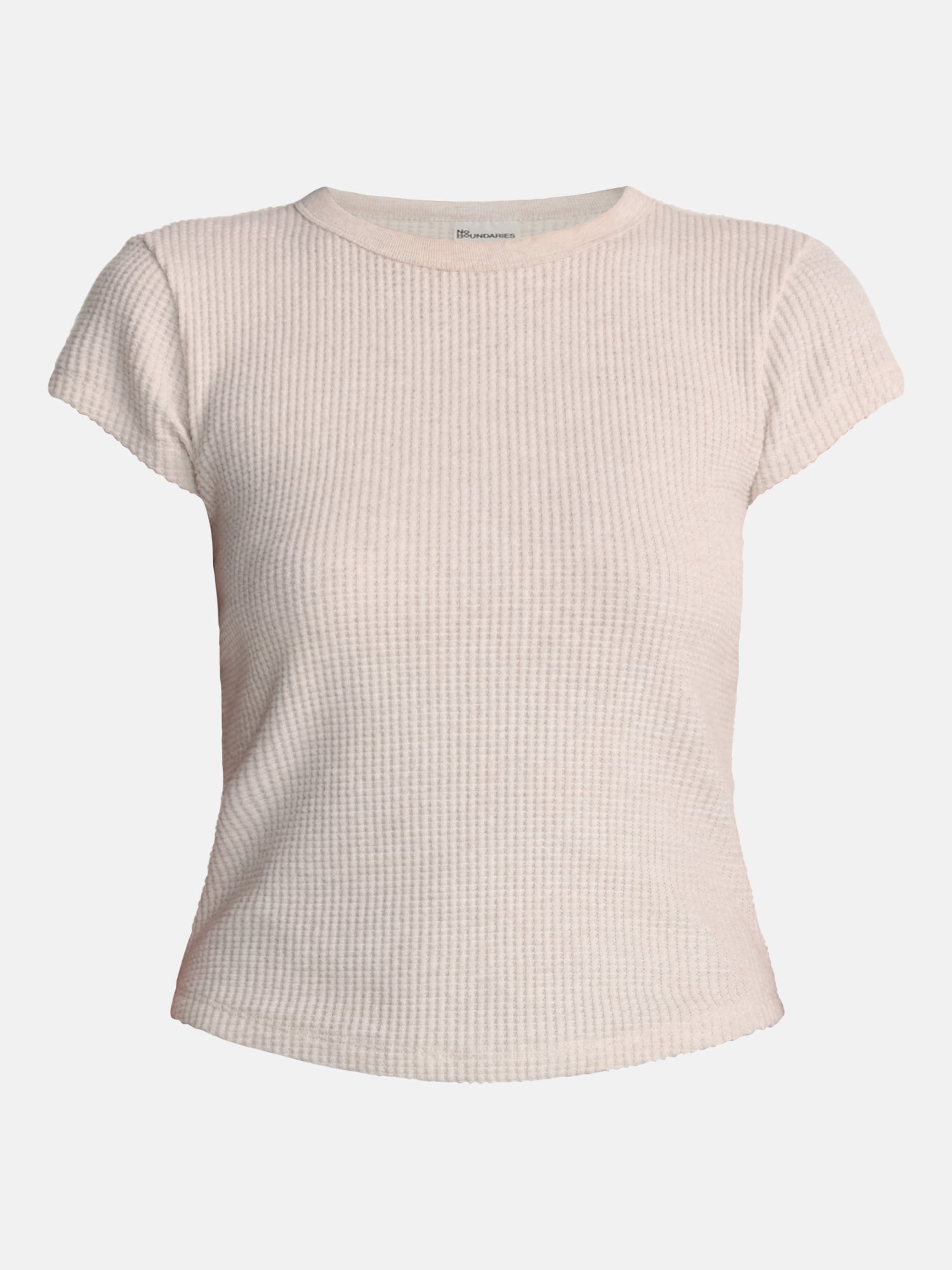 No Boundaries Waffle Knit Tee, Women’s XXS-XXL