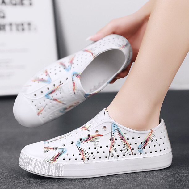Wnc-zapatos Con agujeros para hombre y mujer, Sandalias coloridas e informales con estampado de grafiti, transpirables, para adultos, novedad de 2023 Qiuyongming unisex