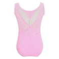 thumbnail image 2 of Rswnyirn Kids Girls Sleeveless Gymnastics Leotard Sheer Mesh Ballet Dance Bodysuit Dancewear Pink 15-16, 2 of 5